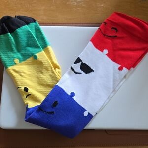 Colorful Smiley Compression Face Socks